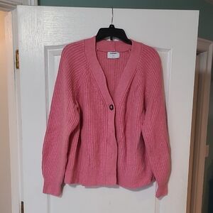 Pink Women's Cardigan Sweater